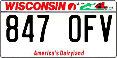 WI license plate 847OFV