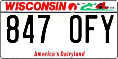WI license plate 847OFY