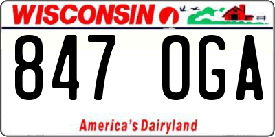 WI license plate 847OGA