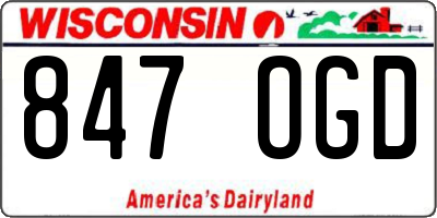 WI license plate 847OGD