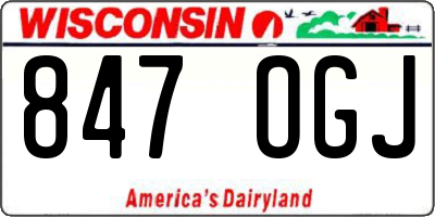 WI license plate 847OGJ