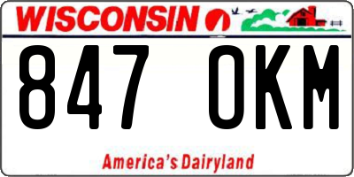 WI license plate 847OKM