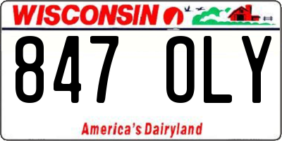 WI license plate 847OLY