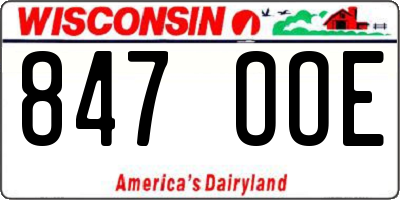 WI license plate 847OOE