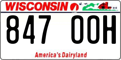 WI license plate 847OOH