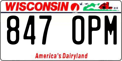 WI license plate 847OPM