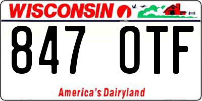 WI license plate 847OTF