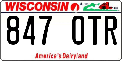 WI license plate 847OTR