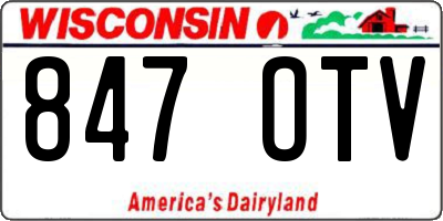 WI license plate 847OTV