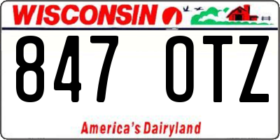 WI license plate 847OTZ