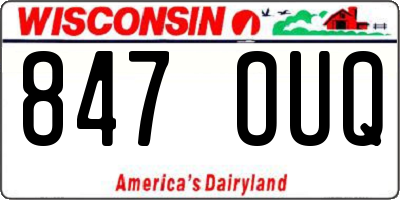WI license plate 847OUQ