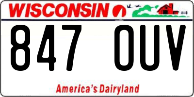 WI license plate 847OUV