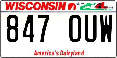 WI license plate 847OUW