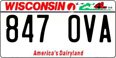 WI license plate 847OVA