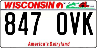 WI license plate 847OVK