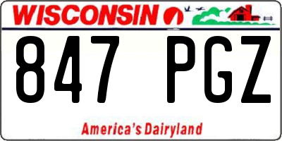 WI license plate 847PGZ
