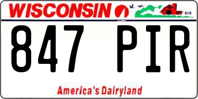 WI license plate 847PIR
