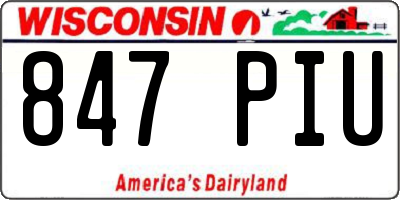 WI license plate 847PIU