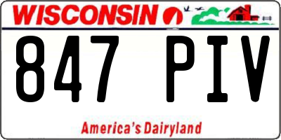 WI license plate 847PIV