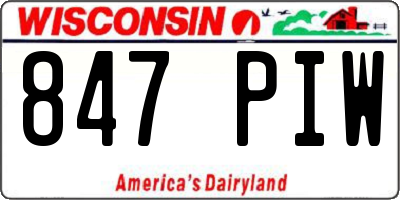 WI license plate 847PIW