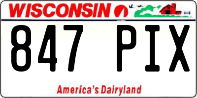 WI license plate 847PIX
