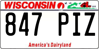WI license plate 847PIZ