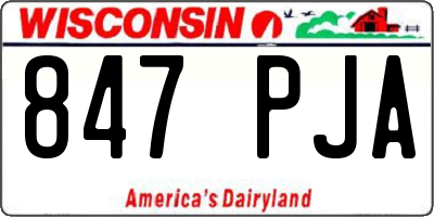WI license plate 847PJA