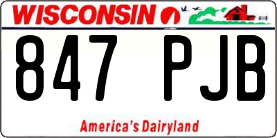 WI license plate 847PJB