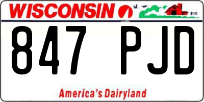 WI license plate 847PJD