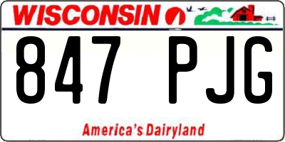 WI license plate 847PJG
