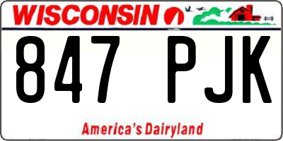 WI license plate 847PJK