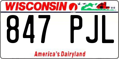 WI license plate 847PJL