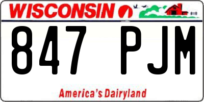 WI license plate 847PJM