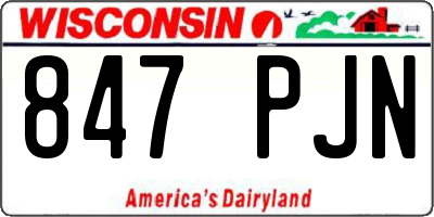 WI license plate 847PJN