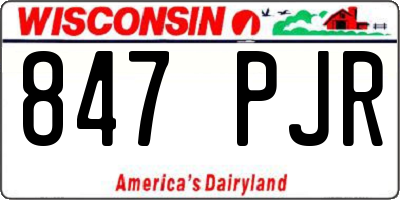 WI license plate 847PJR