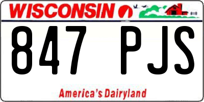 WI license plate 847PJS