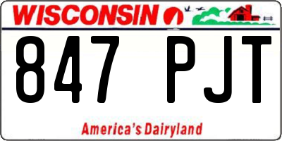 WI license plate 847PJT