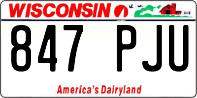 WI license plate 847PJU