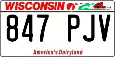 WI license plate 847PJV