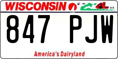 WI license plate 847PJW