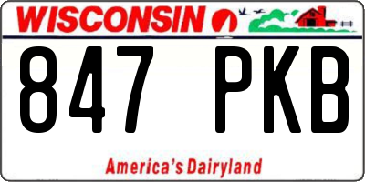 WI license plate 847PKB