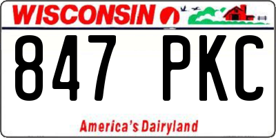 WI license plate 847PKC