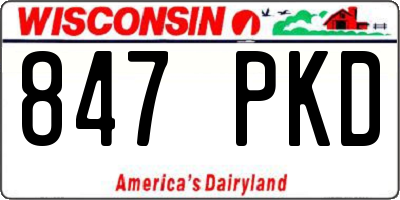 WI license plate 847PKD