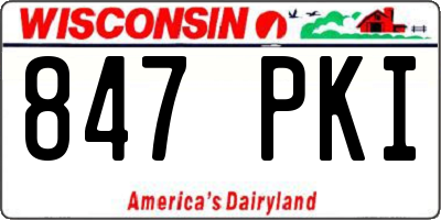 WI license plate 847PKI
