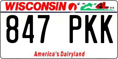 WI license plate 847PKK