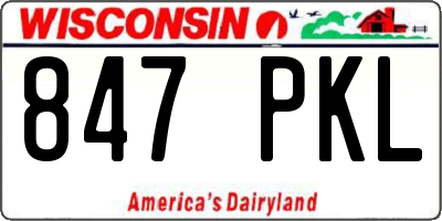 WI license plate 847PKL