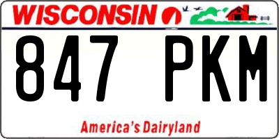 WI license plate 847PKM