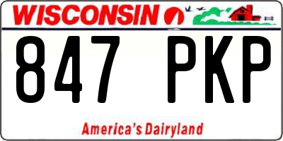 WI license plate 847PKP
