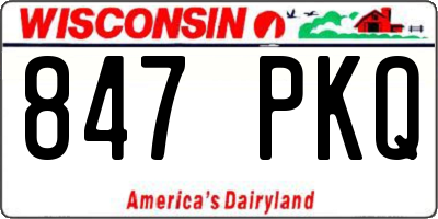 WI license plate 847PKQ