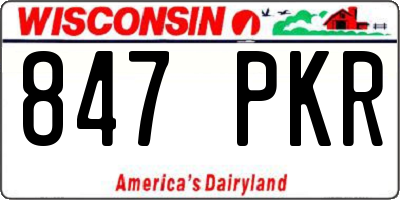 WI license plate 847PKR